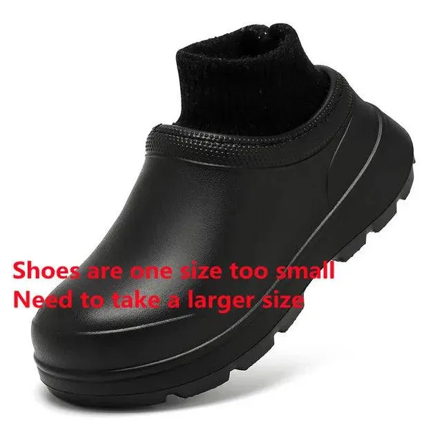 BUCS415 Women's Men's Unisex Casual Shoes - Non-slip Fur Waterproof Chef Boots