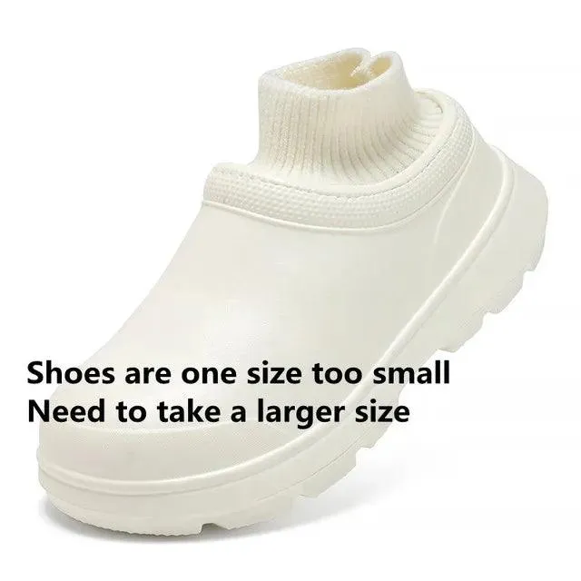 BUCS415 Women's Men's Unisex Casual Shoes - Non-slip Fur Waterproof Chef Boots