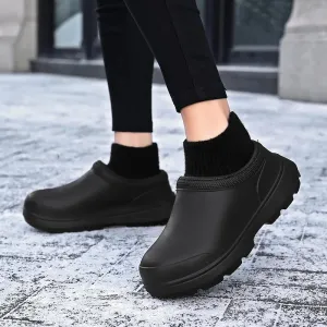 BUCS415 Women's Men's Unisex Casual Shoes - Non-slip Fur Waterproof Chef Boots