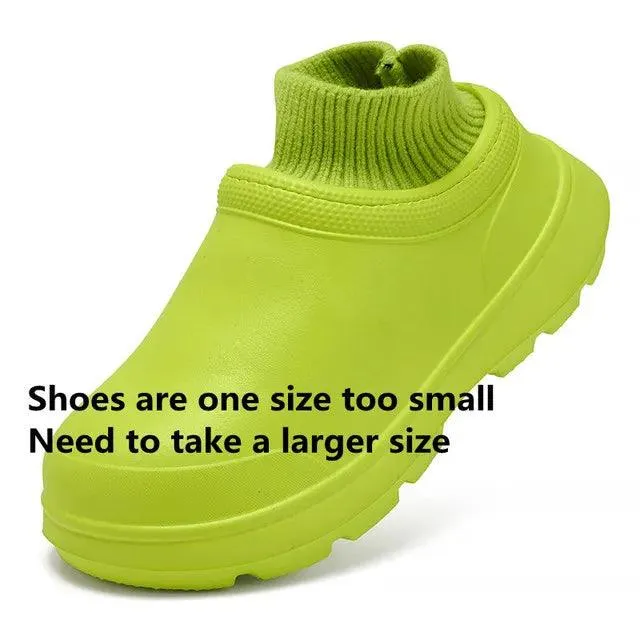 BUCS415 Women's Men's Unisex Casual Shoes - Non-slip Fur Waterproof Chef Boots