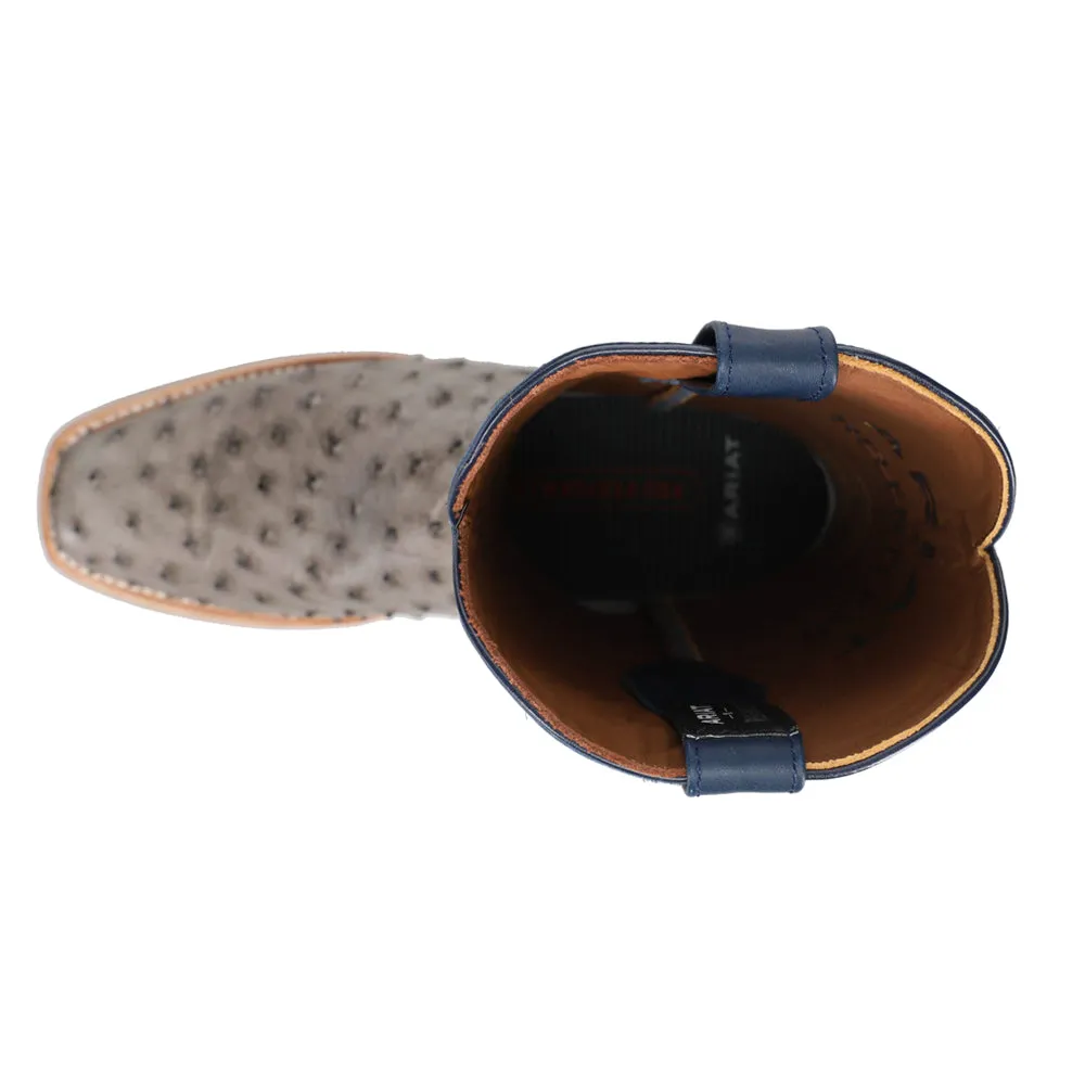 Futurity Relentless Buckles Ostrich Square Toe Cowboy Boots