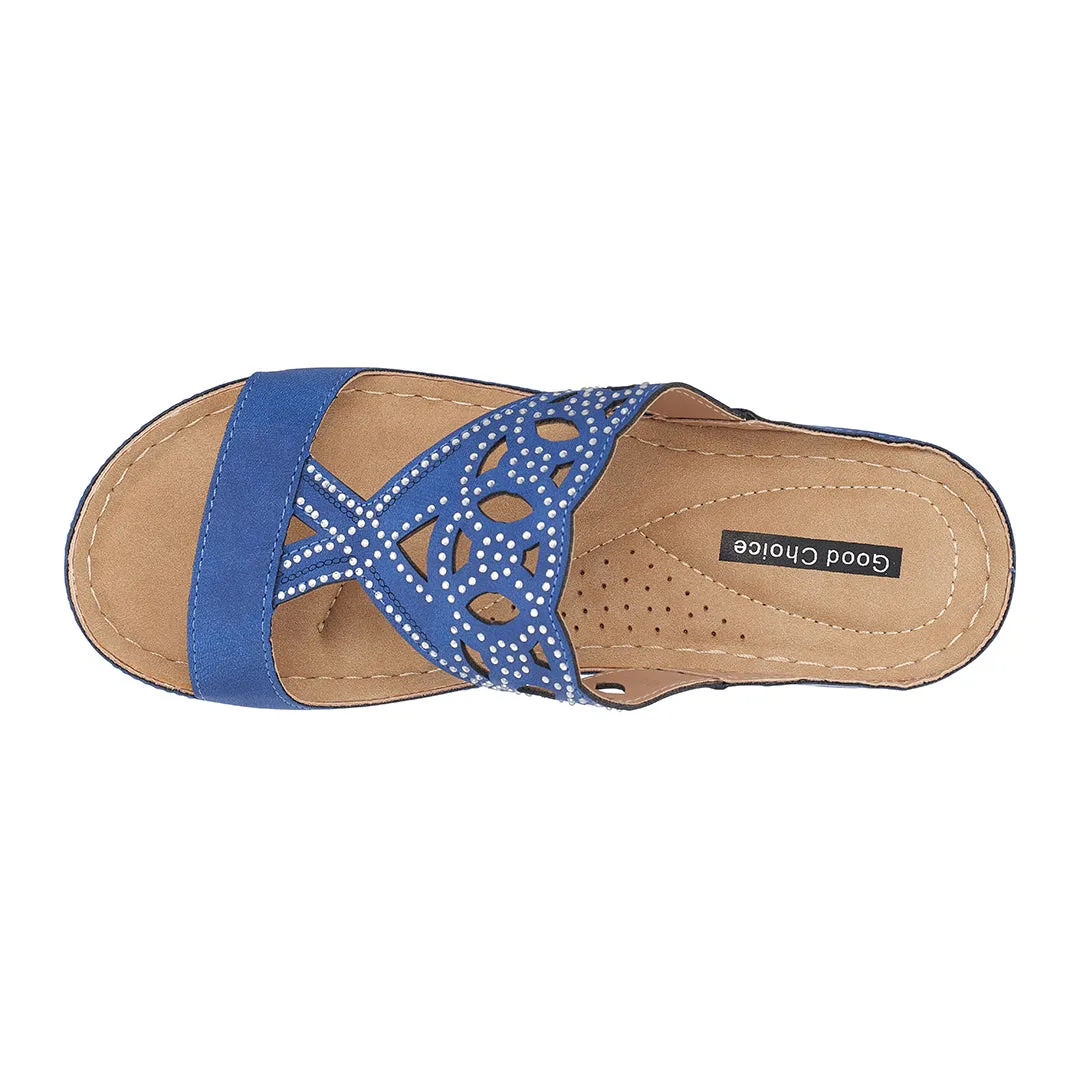 Ganni Blue Wedge Sandals