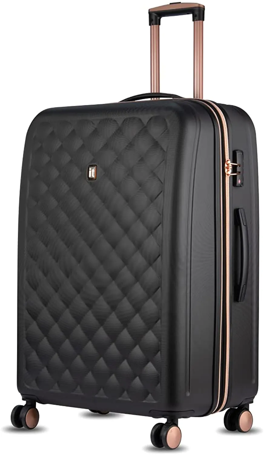 it luggage Fashionista PC Suitcase |Expandable Large | 8 Wheel Trolley |16-1646A-08 |Black 69cm