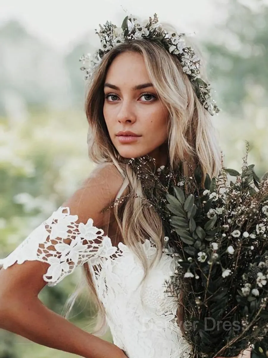 Mermaid Off-the-Shoulder Court Train Lace Wedding Dresses